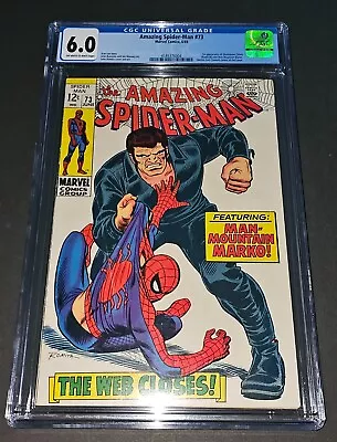 Buy Amazing Spider-Man 73 CGC 6.0 Marvel 1969 VF 1st Silvermane Man-Mountain Marko • 76.88£