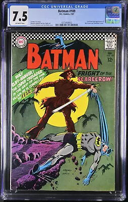 Buy Batman #189 Cgc 7.5 1st Silver Age Appearance Of Scarecrow Cgc #4373448002 • 695.06£