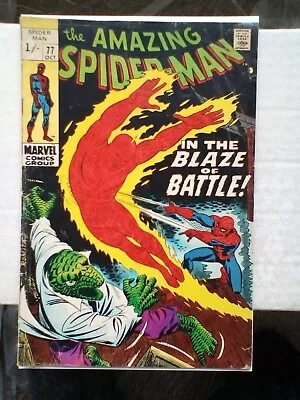Buy Amazing Spider-Man 77 (1969) Human Torch Vs The Lizard • 14.99£