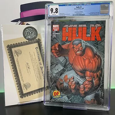 Buy Hulk #1 (2008) CGC 9.8 NM/MT Dynamic Forces Edition W/COA 1st Red Hulk  • 213.57£