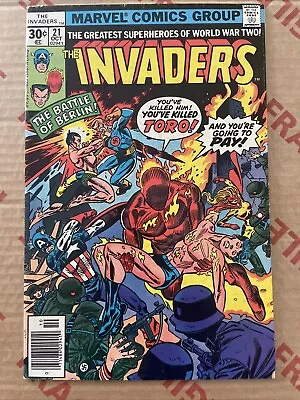 Buy The Invaders #21 Vol 1 - Union Jack Appearance - Marvel Comics 1977 • 9.99£