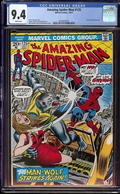 Buy Amazing Spider-Man # 125 CGC 9.4 White (Marvel, 1973) Origin Of Man-Wolf • 213.57£