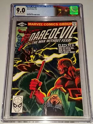 Buy Daredevil #168 Cgc 9.0 Marvel Comics 1981 1st App Elektra Custom Label White Pgs • 349.99£