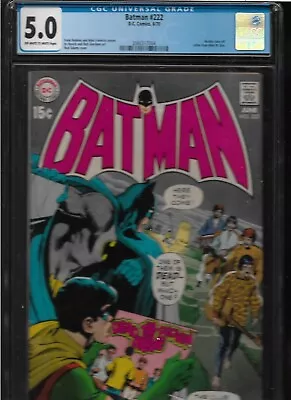 Buy 1970  Issue 222   Batman Beatles   Dc Comic Book Cgc 5.0 Graded Certified Orig. • 310.64£