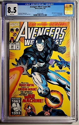 Buy Avengers West Coast #94 Direct CGC 8.5 1st James Rhodes War Machine • 50.48£