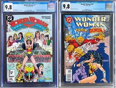 Buy Wonder Woman 1 Cgc 9.8 Wp George Perez 2/87 💎 Ww 107 Cgc 9.8 John Byrne 3/96 • 170.08£
