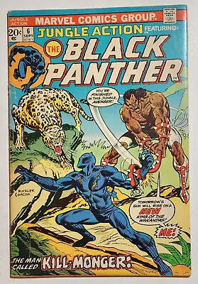 Buy JUNGLE ACTION #6 1973 1st Solo BLACK PANTHER Story, 1st Appearance KILLMONGER FN • 48.89£