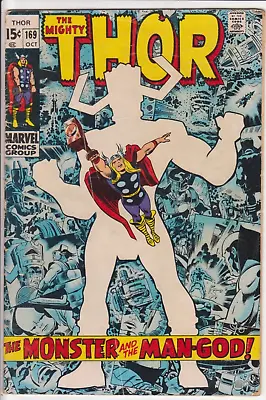 Buy The Mighty Thor #169, Marvel Comics 1969 VG- 3.5 Jack Kirby. Origin Of Galactus • 46.60£