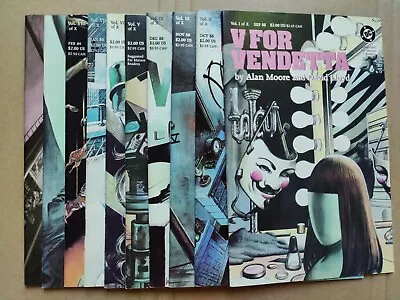 Buy V For Vendetta #1-10 FN To VF Complete Alan Moore David Lloyd DC 1st Prints 1988 • 69.12£