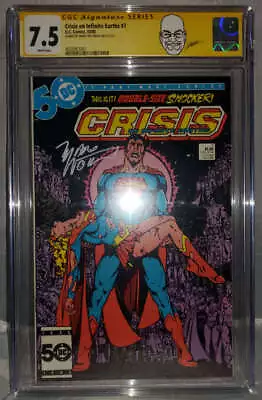 Buy Crisis On Infinite Earths #7 CGC 7.5 W Pgs DC Comics 1985 SS Signed Marv Wolfman • 97.08£