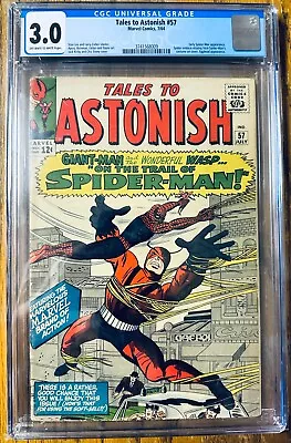 Buy Tales To Astonish #57 CGC 3.0 OW/WP 1964 Marvel (Early Spider-Man Crossover) • 77.65£