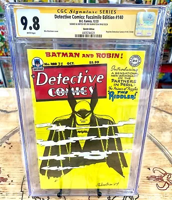Buy Detective Comics Facsimile Edition #140 Cgc 9.8 - Art/signature Joe Rubinstein • 427.13£