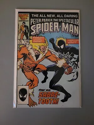 Buy Spectacular Spider-Man #116 Marvel 1986 Sabretooth 1st Appearance The Foreigner • 11.65£