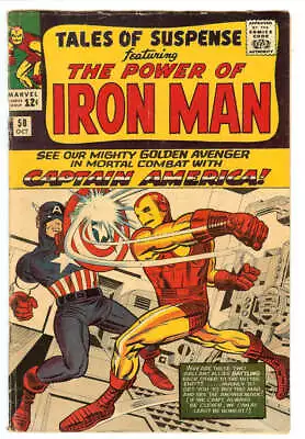 Buy Tales Of Suspense #58 4.0 // Battle Of Captain America Vs Iron Man Marvel 1964 • 120.37£