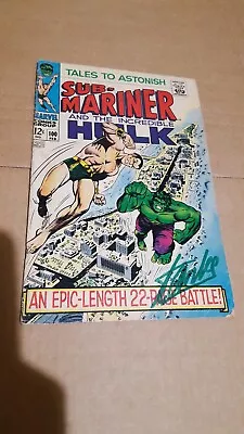 Buy Tales To Astonish #100 1968 Signed By Stan Lee/jack Kirby Vg Condition • 310.64£
