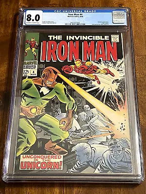 Buy Invincible Iron Man 4 Cgc 8.0 Silver Age Silver Surfer #1 Ad Marvel Comics 1968 • 124.26£