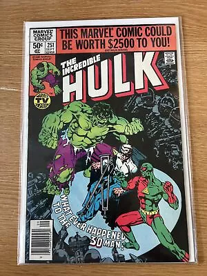Buy The Incredible Hulk #251 - Vol 1 - Sept 1980 - Newsstand- Marvel Comics • 10.99£