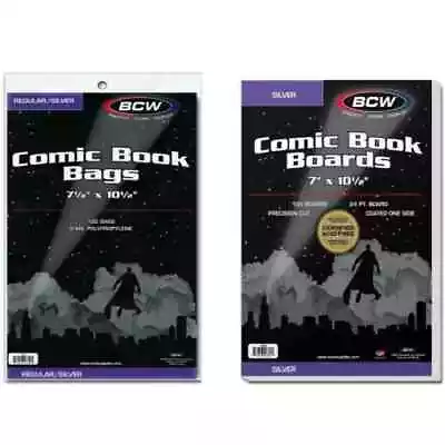 Buy 100 New BCW Silver Age Thick Comic Book Bags And Boards - Acid Free - Archival 1 • 25.02£