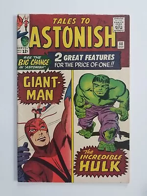 Buy Tales To Astonish #60 (1964 Marvel Comics) Solo Hulk ~ FN+ Bright Colors • 54.36£