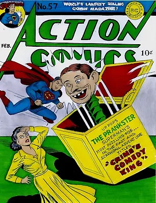 Buy Action Comics # 57 Cover Recreation Superman Original Comic Art On Card Stock • 232.97£