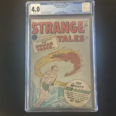 Buy Strange Tales #107 Cgc 4.0 1963 Marvel Sub-mariner Human Torch • 162.31£