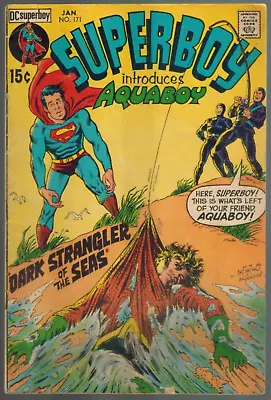 Buy Superboy 171  1st Appearance Of Aquaboy & Marita!   1971  VG-  DC Comic • 3.84£