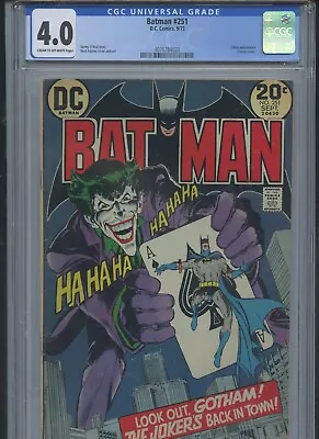 Buy Batman #251 1973 CGC 4.0 (Classic Joker Cover) • 232.98£