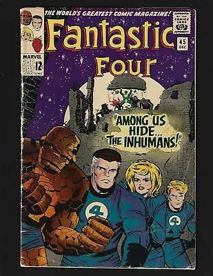 Buy Fantastic Four #45 VGF Kirby 1st Inhumans Black Bolt Crystal & Karnak Dragon Man • 84.65£