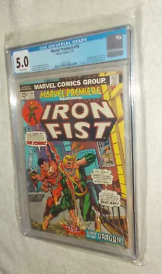 Buy Marvel Premiere # 16 Cgc 5.0 New Case 1974 Marvel 2nd Appearance Iron Fist • 46.56£