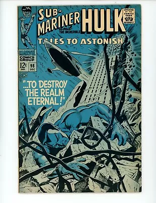 Buy Tales To Astonish #98 Comic Book 1967 VF- 1st App Lord Seth Hulk Sub Mariner • 15.52£