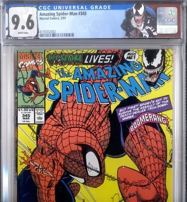 Buy PRIMO:  Amazing SPIDER-MAN #345 VENOM Custom Label NM+ 9.6 CGC Marvel Comics • 42.67£