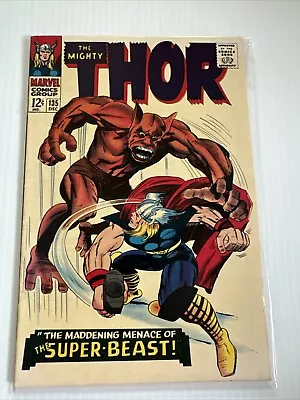 Buy Thor #135 Maddening Menace Of Super-Beast! Jack Kirby Art! Marvel 1966 FN+ VF- • 23.29£