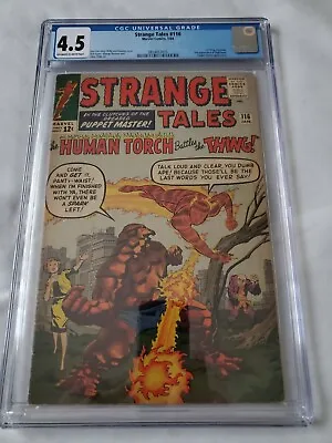 Buy Strange Tales 116 Cgc 4.5 O/w To Wh 1964 Thing Vs Torch! 2nd Wong • 115.71£