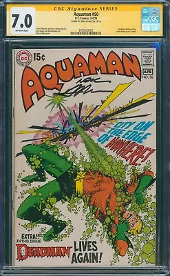 Buy Aquaman #50 1970 CGC 7.0 OWP SS Signed Neal Adams Deadman Back Up Story Bubbles! • 271.81£