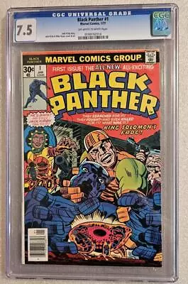 Buy Black Panther #1 (Marvel, 1977) CGC VF- 7.5   KEY Jack Kirby Cover/Story/Art • 81.42£