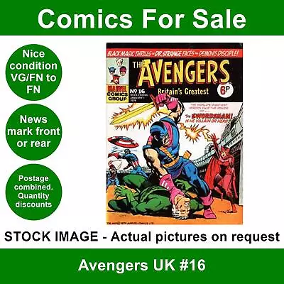Buy Avengers UK #16 Comic VG/FN 05 January 1974 Marvel UK - Captain America Pin-up • 5.99£