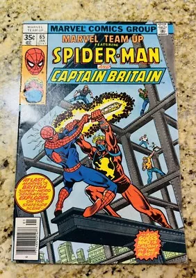 Buy Marvel Team-Up 65 1978 1st US Captain Britain  Spider-Man • 38.82£