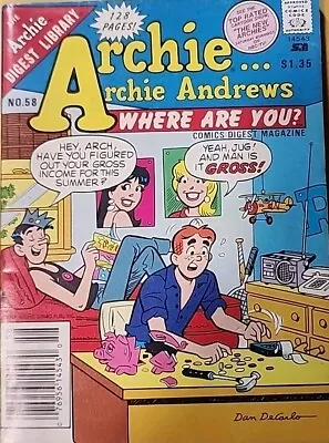 Buy Archie-Archie Andrews Where Are You? Digest Magazine No.58 Oct.1988--Archie Pub. • 8.09£