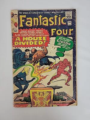 Buy Fantastic Four Issue #34 12 Cent Marvel Comic Book 1965 • 31£