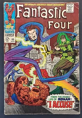 Buy Fantastic Four #65 1st Appearance Ronan The Accuser Marvel Comics 1967 • 23.30£