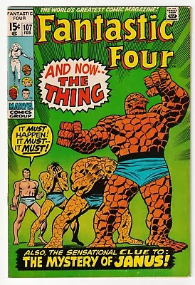 Buy Fantastic Four #107 VF+ 8.5 BEAUTY Marvel, 1971 1st Print • 50.48£