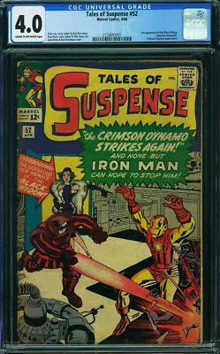 Buy Tales Of Suspense #52 CGC 4.0 1964 1st Black Widow! Avengers N12 211 Cm Bin Sale • 504.80£