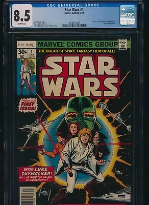 Buy Star Wars #1 Marvel Comics 7/77 Cgc 8.5 White Pages Movie Adaptation • 543.62£