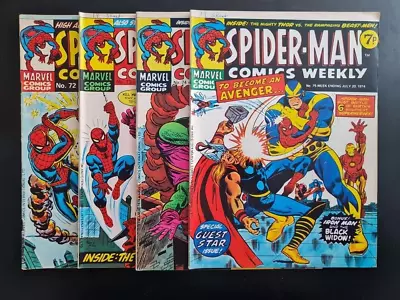 Buy Spider-man Comics Weekly #72 #73 #74 #75 Marvel Uk Weekly 1974 • 1.99£