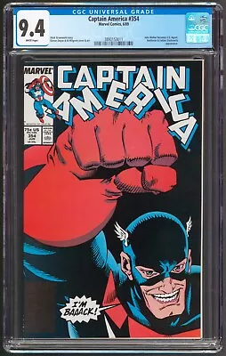 Buy Captain America #354 CGC 9.4 NM WP John Walker Becomes U.S. Agent 1989 Marvel • 58.98£