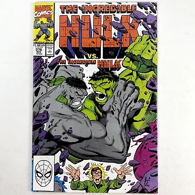 Buy Incredible Hulk # 376 Marvel Comic Book Todd McFarlane Cover Grey Vs Green 1990 • 6.98£
