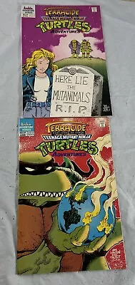 Buy Lot 2 TEENAGE MUTANT NINJA TURTLES COMIC #55,57 TERRACIDE PART 1 &3 Of 3 Com9 • 27.18£