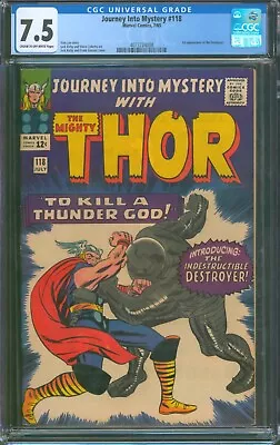 Buy JOURNEY Into MYSTERY #118 🌟 CGC 7.5 🌟 1st App Of Destroyer! Marvel Comic 1966 • 193.38£