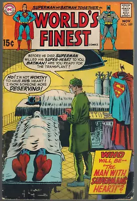 Buy World's Finest 189  The Man With Superman's Heart!  Batman!  VG 1969 DC Comic • 4.62£