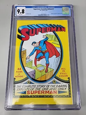 Buy Superman #1 Facsimile Edition Reprint CGC 9.8 DC Comics 2022 • 50.47£